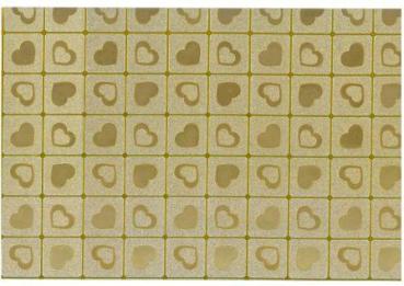 Glitzerkarton 50x70cm (250g/m) ""Goldene Herzen"" 5 Bögen""
